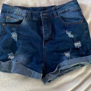 Blue ripped jean shorts shein, never worn
